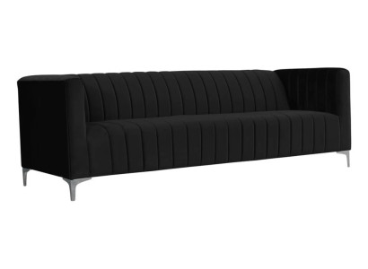 Stoff Wohnzimmer Design Couchen Polster Sofa Sofas Schwarze Dreisitzer Schwarz