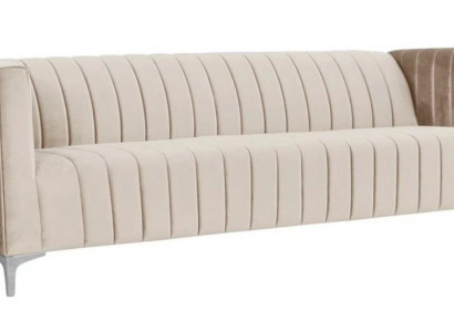 Beige Dreisitzer Stoff Wohnzimmer Design Couchen Polster Sofa Sofas Textil Couch