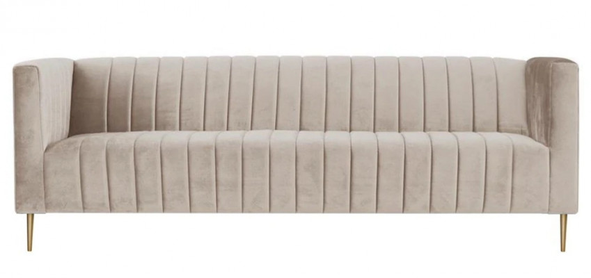 Italienische Möbel  Wohnzimmer Sofa Design Couchen Braun Stil Stoff Samt Textil
