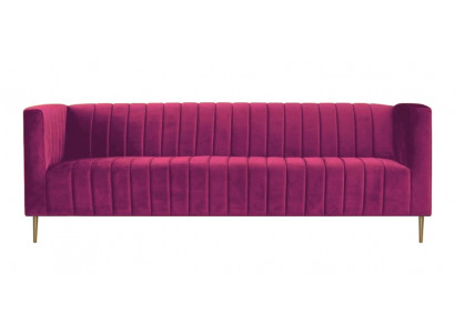 Pink Dreisitzer Stoff Wohnzimmer Design Couchen Polster Sofa Sofas Chesterfield