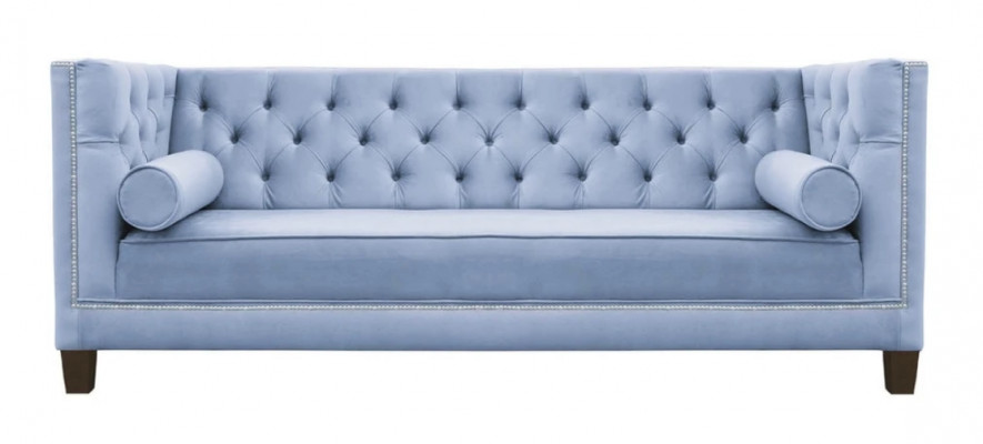 Hellblau Dreisitzer Stoff Wohnzimmer Design Couchen Sofa Sofas Chesterfield Neu