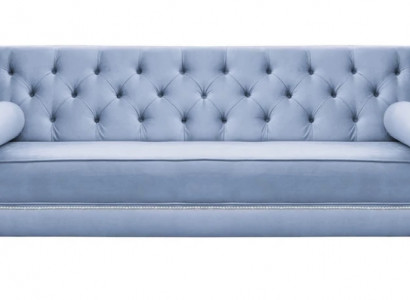 Hellblau Dreisitzer Stoff Wohnzimmer Design Couchen Sofa Sofas Chesterfield Neu