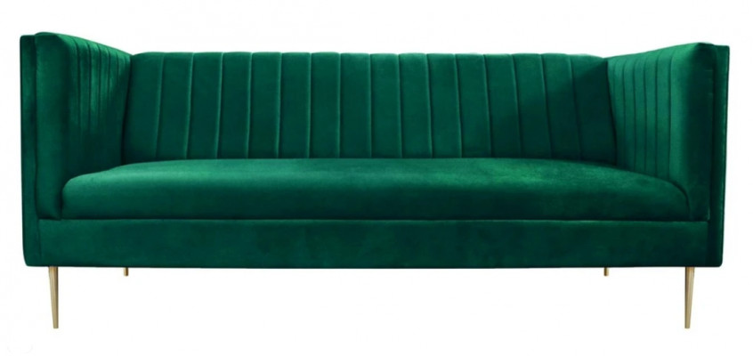 zweisitzer Sofa Sofas Grün Stoff Couchen Polster Wohnzimmer Design luxus Textil