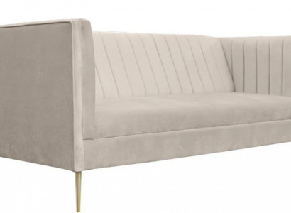 Italienische Möbel Dreisitzer Modern Design Couchen Sofa Textil Stoff Samt Beige