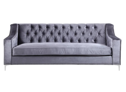 Silber Dreisitzer Chesterfield Modern Design Couchen Stoff Sofa Sofas Möbel Neu