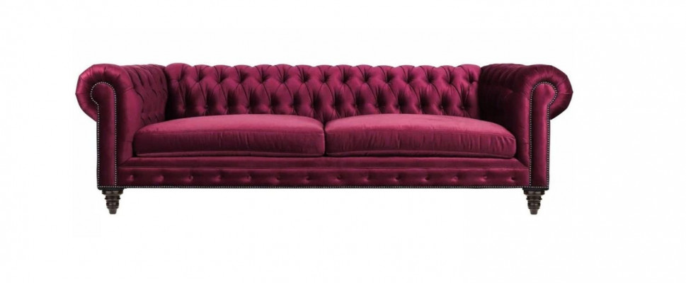 Blau Chesterfield Dreisitzer Modern Design Couchen Sofa Möbel Stoff Sofas Neu