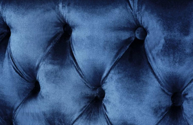 Ecksofa Blau Chesterfield Couch Eckgarnitur Polster Samt Stoff Ecke Möbel Design