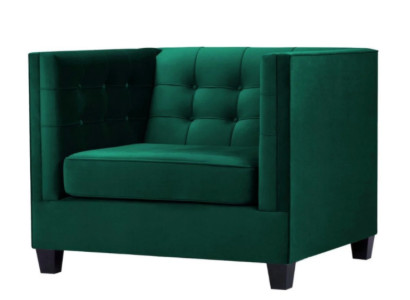 Sessel Chesterfield Wohnzimmer Modern Textil Stoff Grün Kreative Möbel Neu