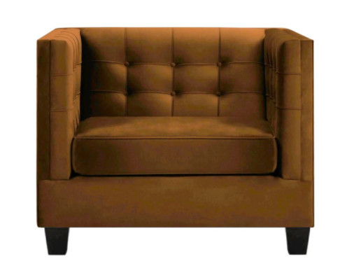 Modern Sessel Chesterfield Textil Stoff Braun Kreative Möbel Wohnzimmer