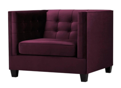 Sessel Chesterfield Textil Stoff Violett Kreative Möbel Neu Wohnzimmer Modern