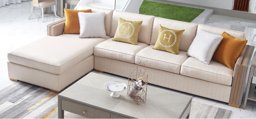 Ecksofa Textil Eck Wohnlandschaft Design Luxus Sofa Couch Eckgarnitur Möbel Neu