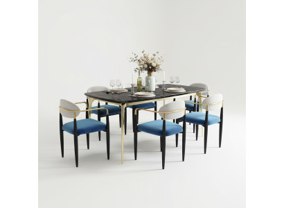 Esszimmer Gruppe Komplett Set Garnitur 7tlg Tisch Tische Luxus Holz Möbel Neu