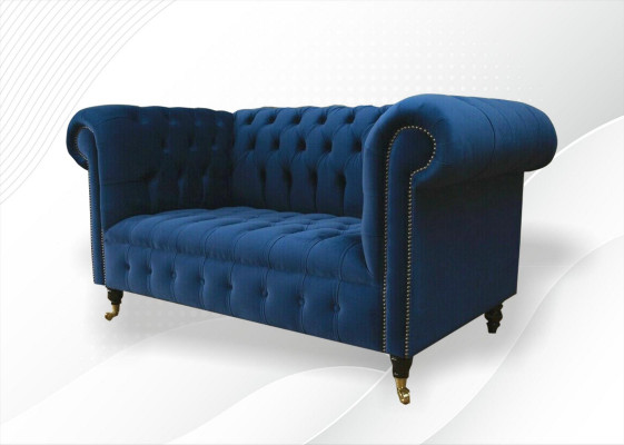 Klassische Textil Couch - Samt Chesterfield Stoff Sofa 2 Sitzer Neu jvmoebel ®