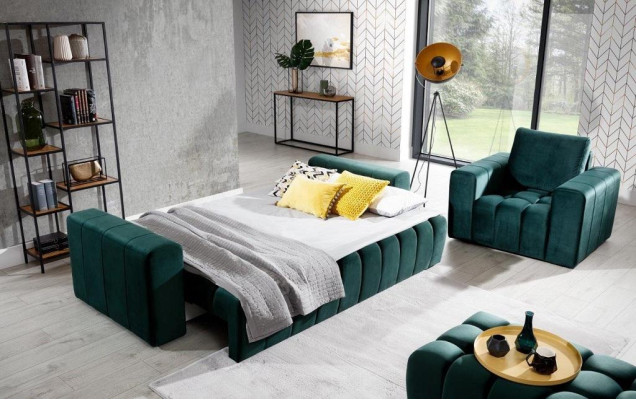 Sofagarnitur 3+1 Sitzer Hocker Garnituren Samt Stoff 3tlg Wohnzimmer Set Polster