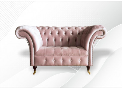 Chesterfield Sessel Rosa Textil Wohnzimmer Modern Design Kreative Möbel Neu