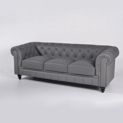 Couch Grau Chesterfield Büro Sofa Emfpangs Couchen Leder Textil Neu jvmoebel ®