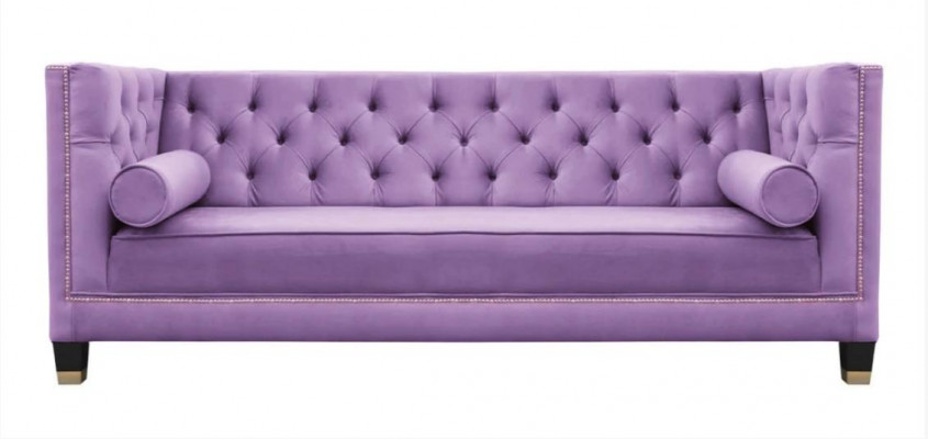 Chesterfield Dreisitzer Stoff Wohnzimmer Design Couchen Polster Sofa Sofas Grün