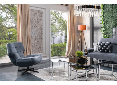 Luxus Sessel Ohrensessel Clubsessel Stoff Modern Wohnzimmer Relax Dreh Lounge