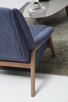 Sessel Ohrensessel Sitzer Cocktailsessel Stoff Wohnzimmer Modern Blau