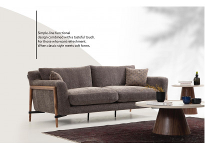 Zweisitzer Sofa 2 Sitzer Stoff Sofas Modern Design Wohnzimmer Grau