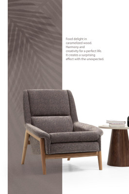 Ohrensessel Sessel Sitzer Cocktailsessel Stoff Wohnzimmer Modern Grau