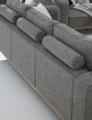 Zweisitzer Sofa 2 Sitzer Stoff Sofas Modern Design Wohnzimmer Grau