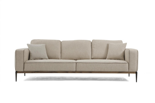 Sofa Zweisitzer 2 Sitzer Stoff Sofas Modern Design Wohnzimmer Beige