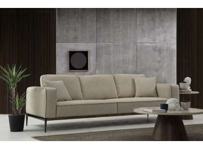 Sofa Zweisitzer 2 Sitzer Stoff Sofas Modern Design Wohnzimmer Beige