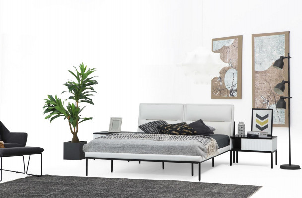 Nachttisch Nachtschränkchen Holz Modern Tisch Weiß Schlafzimmer Design