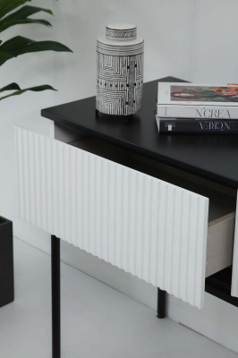 Nachttisch Nachtschränkchen Holz Modern Tisch Weiß Schlafzimmer Design