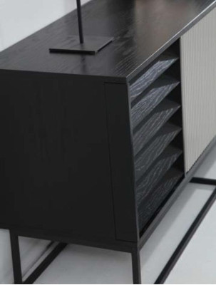 Sideboard Kommode Anrichte Holz Modern Schwarz Wohnzimmer Kommoden