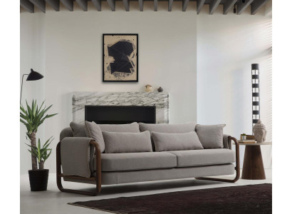 Sofa 2 Sitzer Zweisitzer Modern Stoff Grau Sofas Design Wohnzimmer Neu