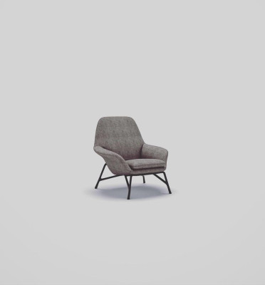 Sessel Ohrensessel Stoff Grau Wohnzimmer Polyester 1 Sitzer Modern Neu