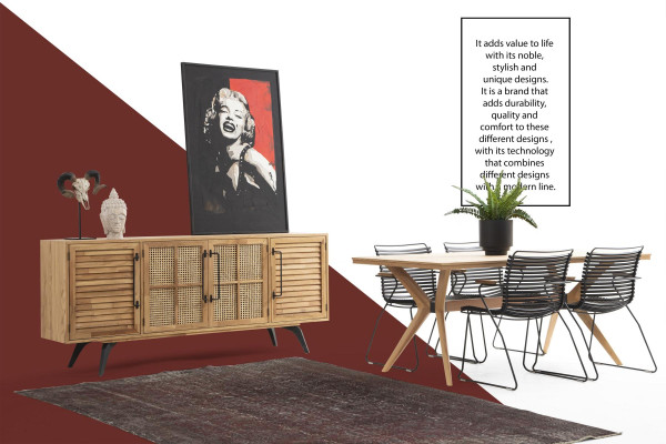 Sideboard Kommode Holz Anrichte Braun Schrank Esszimmer Modern Design