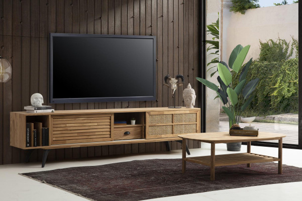 TV Ständer RTV Lowboard Sideboard Tisch Braun Holz Modern Wohnzimmer