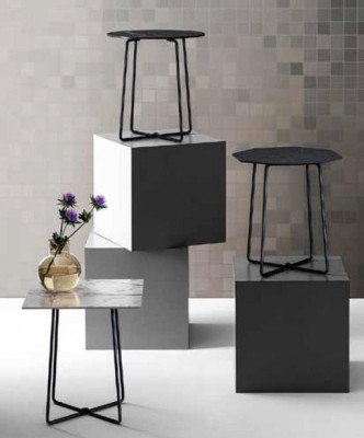 Beistelltisch Edelstahl Beistelltisch Tisch Wohnzimmer Couchtische Mattschwarzer