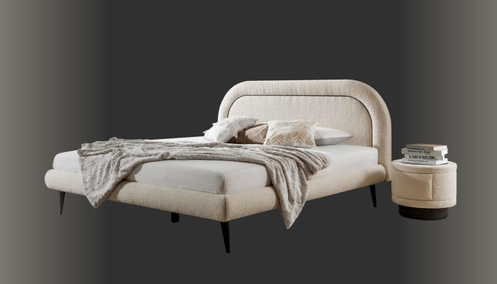 Schlafzimmer Set Weiß Bett Elegantes 2x Nachttische Luxus Hocker Modern .