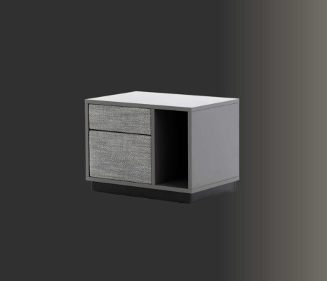 Schlafzimmer Set Grau Bett Elegantes 2x Nachttische Luxus Hocker Modern 4tlg.