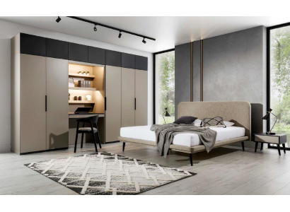 Kleiderschrank Grau Elegantes Holz Schlafzimmer Design Modern Möbel Luxus Neu