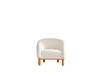 Sessel Cocktailsessel Weiß Ohrensessel Stoffsessel Polster Sitzer