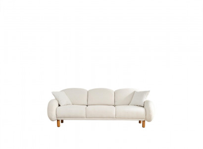 Couch Dreisitzer Sofa 3 Sitzer Stoffsofa Polstersofa Weiß Weiß Moderne