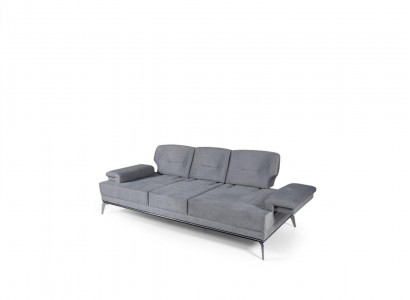 Sofa Stoffsofa Design Dreisitzer Grau 3 Sitzer Polstersofa Couch