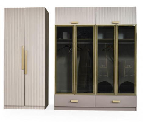 Kleiderschrank Holzschrank Schrank Holz Beige Schlafzimmer Moderne
