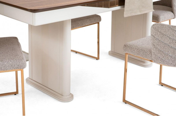 Essgruppe Esszimmer Essecke Esstisch Stühle Sideboard Holz Beige 8tlg