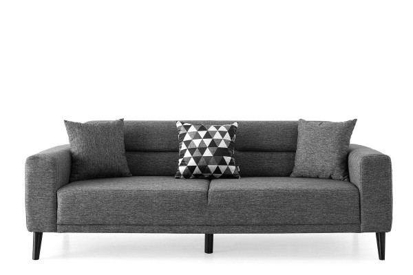 Graues Polstersofa Moderner Dreisityer Stoffcouchen Wohnzimmer Möbel