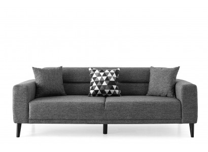 Graues Polstersofa Moderner Dreisityer Stoffcouchen Wohnzimmer Möbel