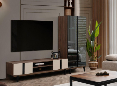 Designer Wohnzimmer Garnitur Edler TV-Ständer Luxuriöses Lowboard 2tlg