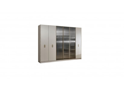 Beiger Schlafzimmer Kleiderschrank Holzschrank Designer Holz Möbel Neu