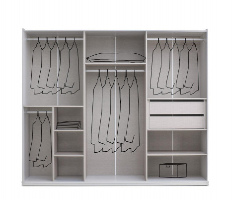 Weißer Kleiderschrank 4-türiger Holzschrank Designer Schlafzimmer Möbel