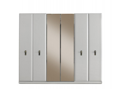 Weißer Kleiderschrank 4-türiger Holzschrank Designer Schlafzimmer Möbel